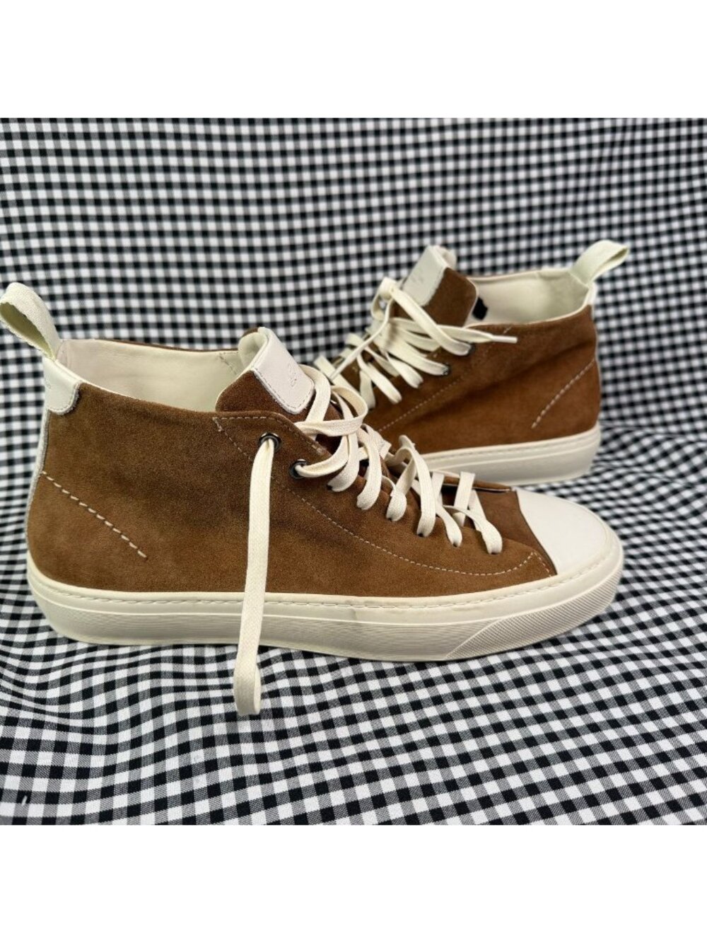 Good Man Brand Legacy Hi-Top Brown Suede White Leather Sneakers Men’s Size 9
